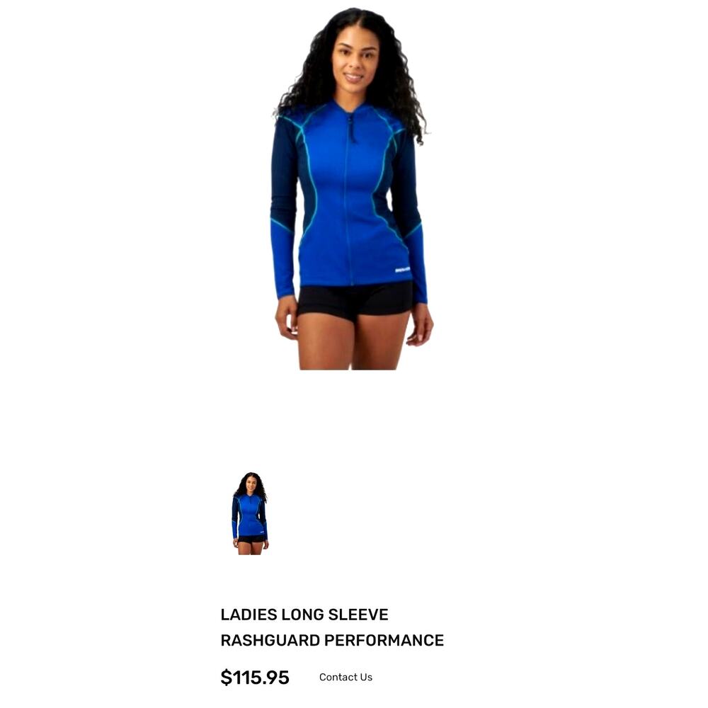 Women's Sea-Doo Long Sleeve Swimsuit Top 50 UV Protection Blue Sz S / P NWT - Picture 10 of 10